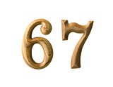 Wooden numeric 67