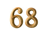Wooden numeric 68