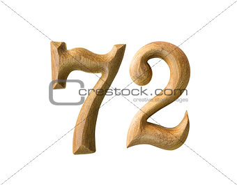 Wooden numeric 72