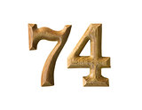 Wooden numeric 74