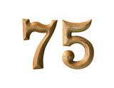 Wooden numeric 75