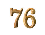 Wooden numeric 76