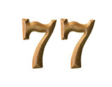 Wooden numeric 77