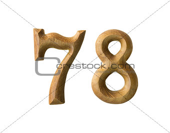 Wooden numeric 78