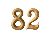 Wooden numeric 82