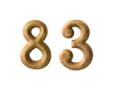 Wooden numeric 83