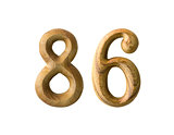 Wooden numeric 86