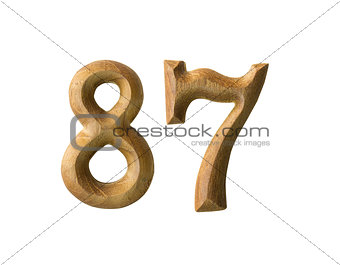 Wooden numeric 87