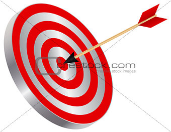 Arrow on Target Bullseye Illustration