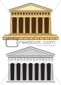 Antique Temple Facade