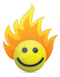 Fire icon with happy face