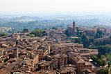 Aerial View on the City of Siena and Nearby Hills, Tuscany, Italy
