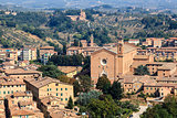 Aerial View on Rooftops and Houses of Siena, Tuscany, Italy