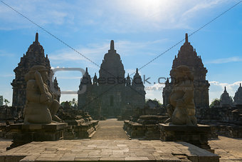 Entrance Candi Sewu Buddhist complex in Java, Indonesia