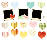 Collection of photos and paper hearts