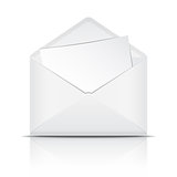 White open envelope with paper