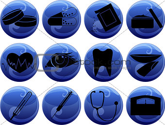 medical icons on buttons