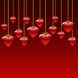 elegant background with red hearts