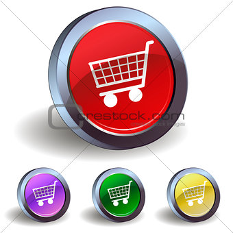 Button with a shopping cart