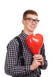 Portrait of a young man with balloons