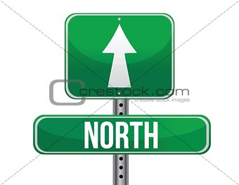 road sign to the north geographical direction