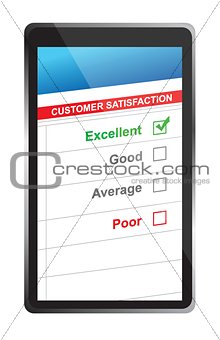customer satisfaction online selection tablet PC.