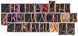 alphabet in ornamental wood type
