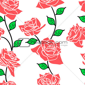 Beautiful  seamless wallpaper with rose flowers