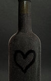 Heart painted on a wine bottle