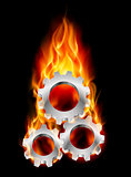 Gearwheel in fire