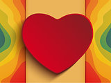 Valentine Day Heart on Rainbow Background