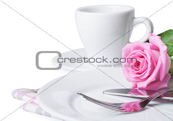 rose and plate