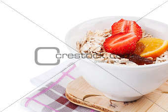 Porridge  with fresh strawberry