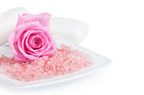 Pink rose and aromatic salt