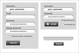 Login - webdesign elements. Also available as a Vector in Adobe illustrator EPS format, compressed in a zip file.
