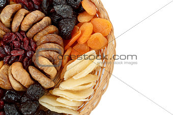 close up of various dried exotic fruits