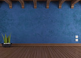Empty blue vintage room