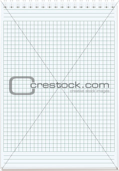 notepads. Blank sheet of paper for notes isolated on white