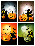 Four Halloween backgrounds. Vector