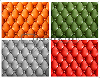 Set of colorful leather backgrounds. Vector illustration.