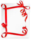 Holiday background with red gift bow with gift boxes. Vector