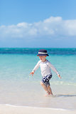little boy at the tropical beach