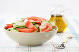 vegetable salad with tomatoes and cucumbers