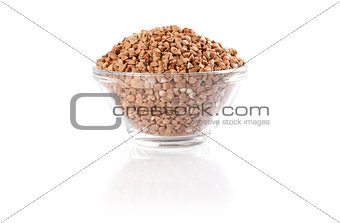Raw buckwheat isolated on white