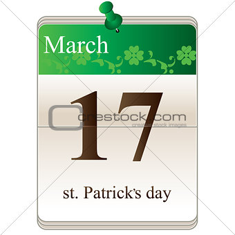 St Patricks Day Calendar