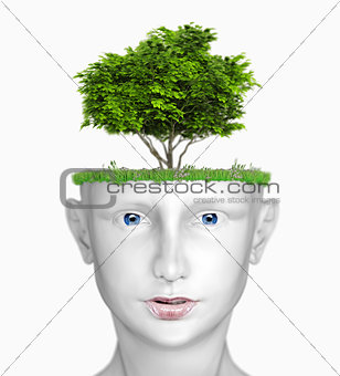 head with tree