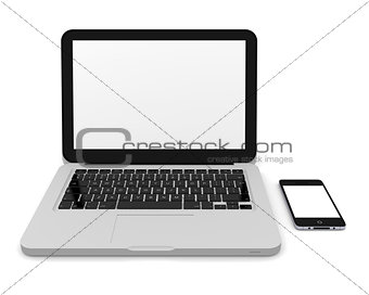 Smartphone and laptop