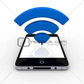 Smartphone with WiFi symbol