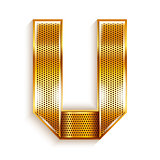 Letter metal gold ribbon - U