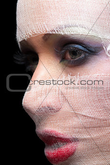 portrait of a woman in a bandage